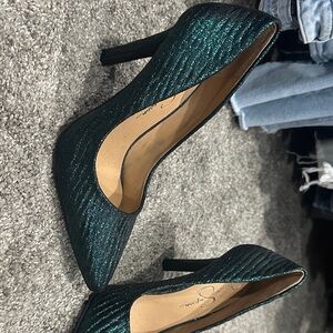 Jessica Simpson Shimmering Teal Heels